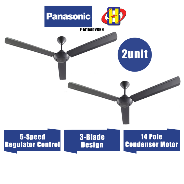 Panasonic Ceiling Fan (Twin Pack/60 Inch/Dark Grey) 5Speed Regulator