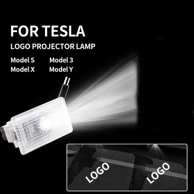 ▧∈№ Suitable for Tesla Door Laser LOGO Welcome Light Moedel 3 Y X S Door Super Bright Projection Light Car Atmosphere Laser Light