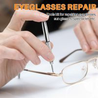 Eyeglass Sunglass Repair Kit with Screws Tweezers Screwdriver Tiny Mini Screws Nuts Assortment Glasses Repair Nose Pads