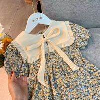 Broken beautiful dress lace collar girl princess new summer thin han edition childrens wear tide