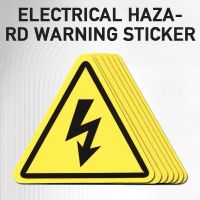 5/10/15PCS PVC Warning Sticker Adhesive Labels Electrical Shock Hazard Danger Notice Safety Waterproof Tags 100mm Adhesives  Tape