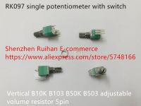 Original new 100% RK097 single potentiometer with switch 5pin vertical B10K B50K adjustable volume resistor