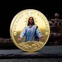 【CC】❅✙  Commemorative Coin Christ Metal Medallion Gold Plated silver coin Religious souvenirs collection wholesale