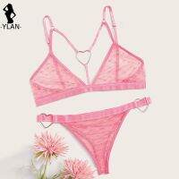 【hot】 Set Print Erotic 2 Pcs Womens Mesh Intimate Transparent Bralette