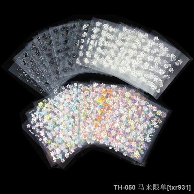 【LZ】✙  1 set NO.71(C10-C20-R1)Nail Art 3D flower Sticker Translucent flowers self-adhesive Nail sticker (50different sticker)