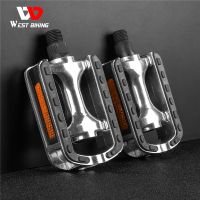 WEST BIKING Ultralight Bike Pedals Anti slip Aluminum Alloy Cycling Pedals 14mm Thread Diameter Mountain Road Bicycle Pedal