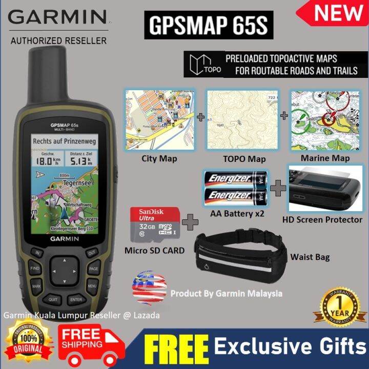 Garmin GPSMAP 65S Outdoor Handheld MultiBand GPS , Sea , Topo , City
