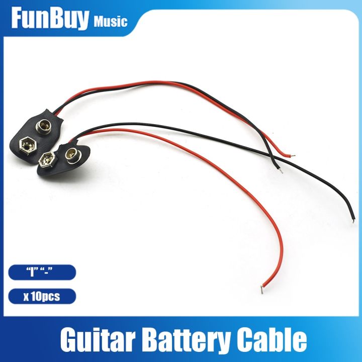 10pcs-guitar-bass-9v-volt-battery-cable-connection-9v-battery-clips-connector-buckle-15cm-black-red