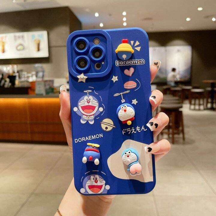 เคสโทรศัพท์การ์ตูน-kawaii-doraemon-iphone-14-เคส-iphone-13promax-3d-การ์ตูนน่ารักซิลิโคนนุ่ม