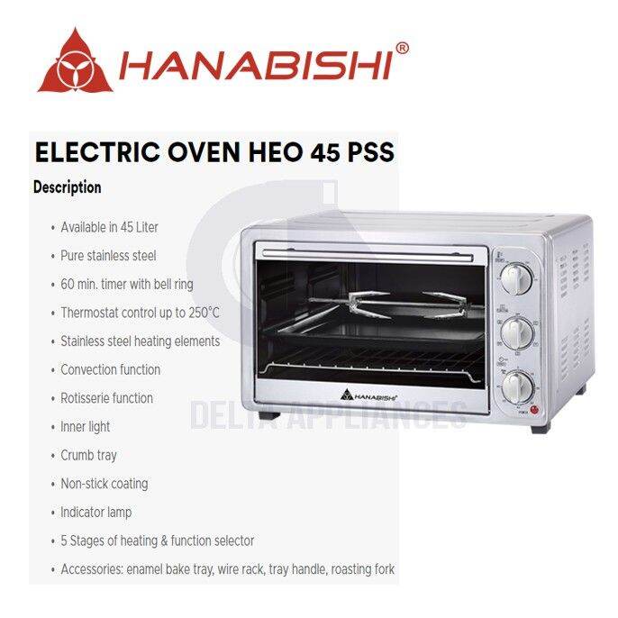 Hanabishi Electric Oven 45L HEO 45PSS Lazada PH