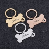 ❧▲ Anti-lost Personalized Pet ID Tag Keychain Engraved Pet ID Name for Cat Puppy Dog Collar Tag Pendant Keyring Pet Accessories