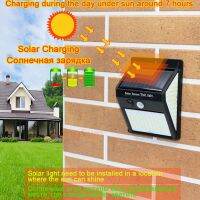 3Sided 140LED PIR Motion Sensor Sunlight Control Solar Energy Street Lamp Yard Path Home Garden Solar Power Induction Wall Light