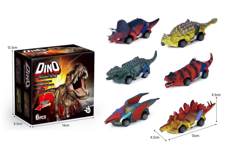 ไดโนเสาร์ดึงกลับรถของเล่นจำลองไวนิล-overlord-tyrannosaurus-หุ่นยนต์ของเล่นเด็ก