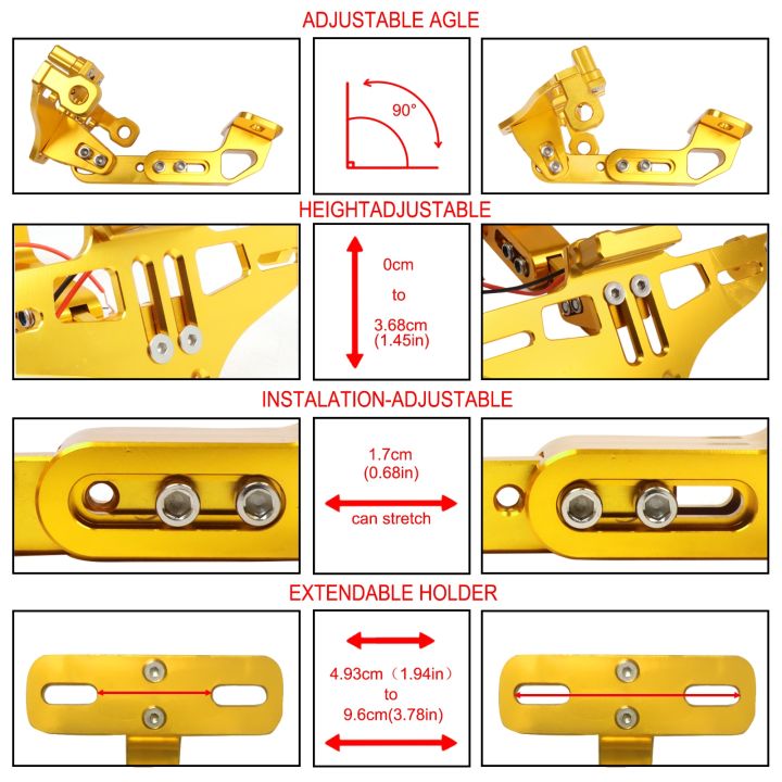 สำหรับ-honda-gold-wing-gl-1800-pcx125-150-160-cbr1100xx-cb500x-cb400x-xj6-fjr1300ที่วางแผ่นป้ายทะเบียนรถยนต์ด้านหลัง-cbr250r-พร้อมไฟ-led