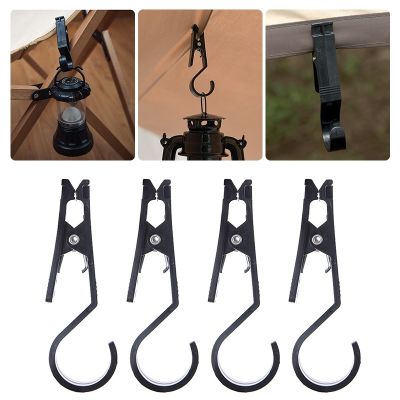 ☂㍿ 4 Pcs/Set Outdoor Canopy Cloth Clip Hook Holder Portable Multifunctional Tool Tent Pegs Camping Accessories Drop Ship