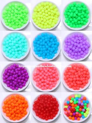 Shining Fluorescence Acrylic Round Spacer Beads 6 8 10 MM Pick Colour For Jewelry Making
