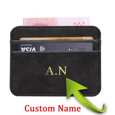 （Layor wallet） ที่กำหนดเองมินิผู้หญิงผู้ชายผู้ถือบัตร RFID สีทึบบางบางกระเป๋าสตางค์กรณีสลักชื่อหลายบัตรบิตแพ็คกระเป๋ากระเป๋าบัตรประชาชน