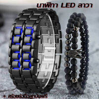 LED Electronic Student Watch Electronic Watch Waterproof Sports Model ของแท้ 100% + นาฬิกาข้อมือ Beaded Bracelet