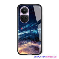 Serpens เคสสำหรับ OPPO Reno10 Pro 5G เคสลายอวกาศแฟนตาซีพระจันทร์ลายกวางเอลก์แบบ Casingg กันกระแทกกระจกเทมเปอร์อ่าวด้านหลัง