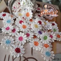 FLOWER DM0701 ดอกไม้ ตกแต่ง ดอกไม้ผ้า ขนาด 2.5 cm ใช้สำหรับตกแต่งชิ้นงานให้น่ารักมากขึ้น จำนวน 10 ชิ้น flower for sew