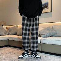 CODniuba270 ⚡W-KING⚡ Mens plaid pants all-match student casual pants straight-leg pants seluar lelaki