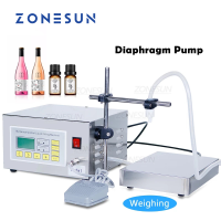 ZONESUN ZS-DP641Wกึ่งอัตโนมัติเครื่องบรรจุสุราเครื่องดื่มน้ำหอมน้ำเกรดอาหารไดอะแฟรมปั๊มกระบอกน้ำFiller