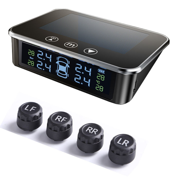 Car Tire Pressure Monitoring System Solar Tpms Tyre Meter Security