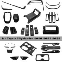 สำหรับ Toyota Highlander kluger XU70 2021 2022คาร์บอนไฟเบอร์สีตกแต่งภายในสติกเกอร์ ABS accessore nuts