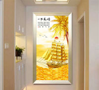 40X80CM Golden เรือใบผ้าใบรูปภาพตกแต่งบ้านงานศิลปะพิมพ์ผนังโปสเตอร์ของขวัญ (ไร้กรอบ)