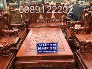 Bộ Bàn Ghế Nghê Đỉnh Tay 14 Gỗ Hương Vân