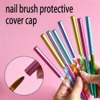 4pcs Colorful Nail Art Pen Caps Zinc Alloy Sealed Dustproof Pen Caps Manicure Tools Nail Brush Gel Pen for Nails Protective Tool Artist Brushes Tools