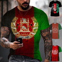 2023 Summer New Afghanistan Flag 3D Printing T-shirt Mens and Womens Street Casual Fashion Cool Round Neck Short-sleeved Shirt