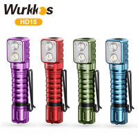 Wurkkos HD15ใหม่สีไฟหน้า2A แบบชาร์จไฟได้18650ไฟหน้า2000lm Dual LED LH351D SST20 USB ย้อนกลับชาร์จแม่เหล็กหางค่ายแสง