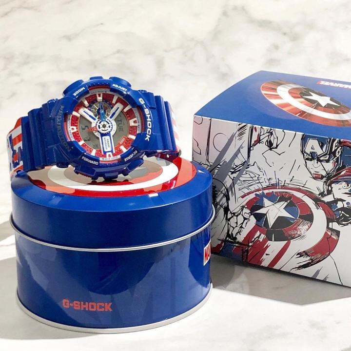 casio-gshock-นาฬิกาข้อมือผู้ชาย-สายเรซิน-รุ่น-ga-110captain-2pr-x-captain-america-limited-edition-สีน้ำเงิน-สินค้าประกัน1ปี-สินค้าพร้อมกล่องแบรนด์