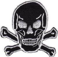 iron on patch Embroidery Skull Pirate Biker 6x7 cm กะโหลก ผี ตัวรีด เย็บติดผ้าประเทศไทย โลโก้ปัก มีกาวสำหรับรีด ตกแต่งเสื้