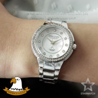 AMERICA EAGLE นาฬิกาข้อมือผู้หญิง สายสแตนเลส รุ่น AE104L – SILVER/WHITE