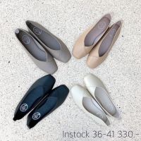 size 36-41 | Simple casual shoe รองเท้าทรงสลิปออน รองเท้าคัทชูส้นแบนผู้หญิง หนังนุ่ม