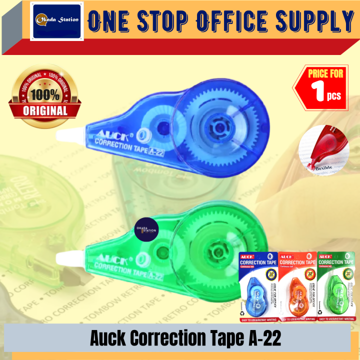 Auck A22 Correction Tape 22m / Correction Pen / Pemadam Pen / Office