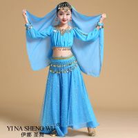 Fashion New Style Child Belly Dance Indian Dance Costume Set Sari Bollywood Children Outfit Belly Dance Performance Clothes Sets