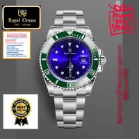 Royal Crown (รุ่น Submariner ของแท้ 100%) นาฬิกาผู้ชาย สุภาพบุรุษ ขนาดหน้าปัดรวมเม็ดมะยม 44 mm. สายสแตนเลส ของแท้ 100% มีรับประกัน1 ปีเต็ม กันน้ำ 100% ( คุณลูกค้าจะได้รับนาฬิการุ่นและสีตามภาพที่ลงไว้ และจะได้รับกล่องและของแถมครบชุดและอุปกรณ์ครบเซ็ท 100% )