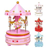 Romantic Merry-Go-Round Carousels Music Box Birthday Cake Party Present Ornament Decor