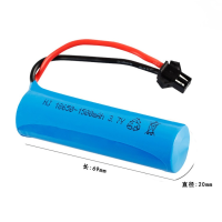 แบตเตอรี่ แบตเตอรี่รถบังคับ Ni-cd 3.7 V 1500 mAh ( แบบ 2 สาย แดง-ดำ) แจ็ค SM ปลั๊ก