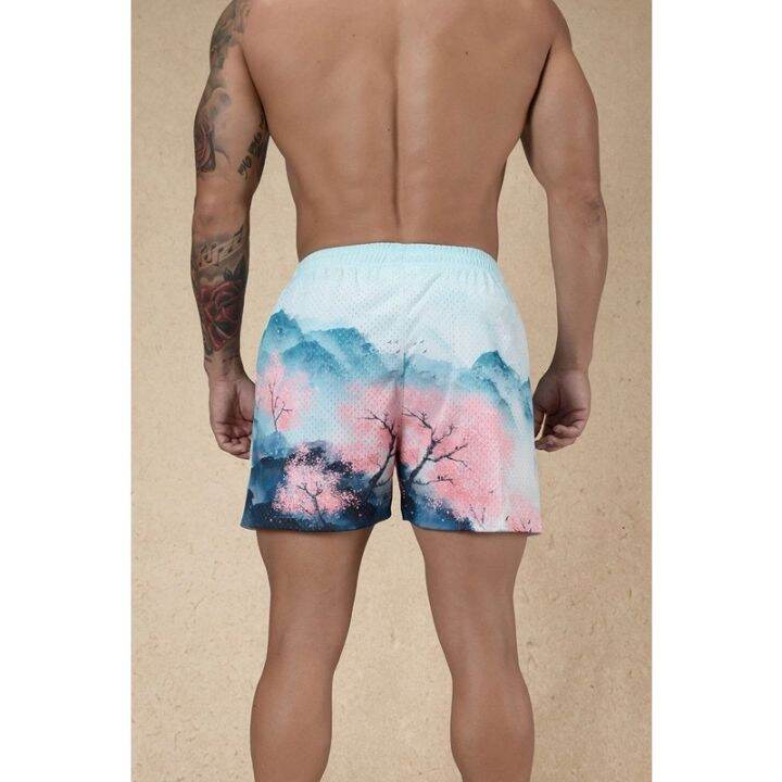 lvnt-life-landscape-painting-mens-shorts-above-knee-mesh-quick-drying-breathable-shorts-high-quality-print-enlarged-size-fitness-running-basketball-loose-star-same-ins-fashion-h