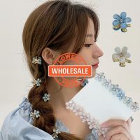 [Wholesale Price]Women Korean Fashion Mini Crystal Flower Hair Claw / Girls Sweet Pearl Hair Clip/ Elegant Hair Accessories / Popular Hair Claw Headwear