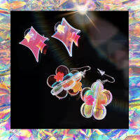 Y2K Punk Acrylic Vintage Harajuku Crystal Shine Handmade Earrings for Girls Woman Shiny Party Gift Ins Hot