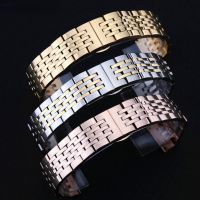 T41 Watch Band Strap Solid Stainless Steel Bracelet Seven Beads Butterfly Buckle 12 13 14 15 16 17 18 19 20mm 21 22mm 23 24mm WatchBands 【BYUE】