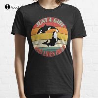 Just A Girl Who Loves Orcas Orcas Girl Gifts T-shirt Cotton Tee Shirt Unisex Custom Aldult Teen Unisex Fashion Funny New Cotton XS-6XL