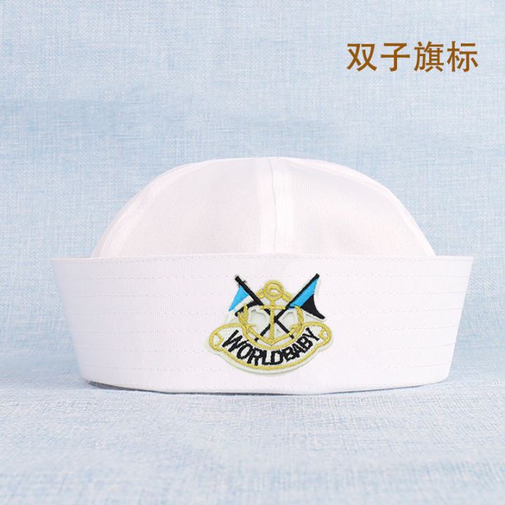 หมวกกะลาสีสีขาว-zsheng-สำหรับเด็กหมวกเครื่องแบบโชว์