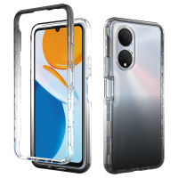 Honor X7 Case, RUILEAN Transparent 2-in-1 Gradient Shockproof Case for Honor X7