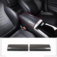 Car Armrest Cover Trim for Mercedes Benz C Class W206 C200 C220 C260 C300 2022 Accessories Parts ABS Carbon Fiber